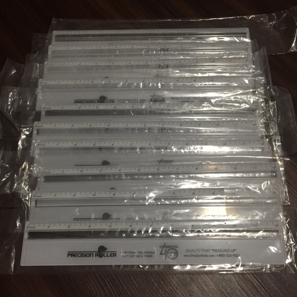 10 Pack Heavy Duty Plastic Rulers Precision Roller